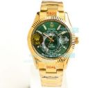 Swiss Replica Rolex Sky Dweller Yellow Gold Green Watch 9001 Movement From N9 Factoty_th.jpg